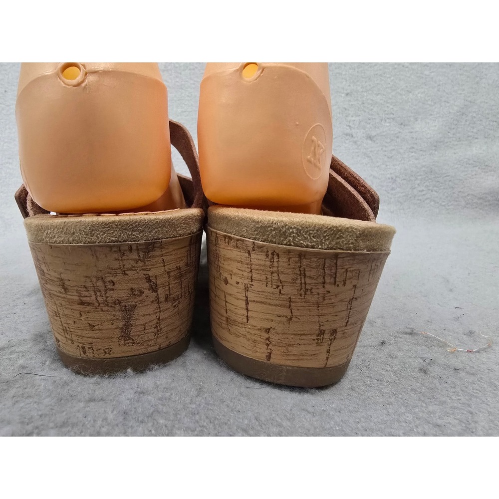 Bjorndal Mabel Brown Strappy Cork Wedge Sandals Womens 9 Hook Loop Strap - Picture 3 of 11